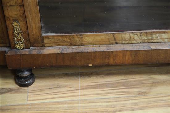 A Victorian marquetry inlaid walnut credenza, W.4ft 11in. D.1ft 3in. H.3ft 5in.